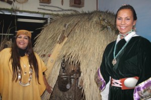 Jacque Nunez and Dina at the opening of the Earth Lodge in San Clemente, 2013.